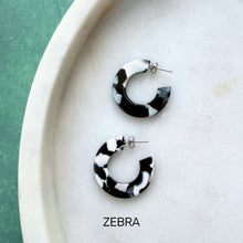 Load image into Gallery viewer, Acrylic hoop earrings - various colours
