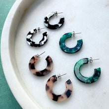 Load image into Gallery viewer, Acrylic hoop earrings - various colours
