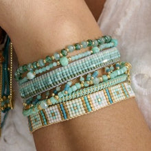 Load image into Gallery viewer, Aurora aqua &amp; gold friendship bracelet
