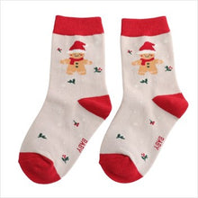 Load image into Gallery viewer, Baby Christmas gingerbread socks - silver
