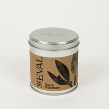 Load image into Gallery viewer, Bay &amp; rosemary scented tin candle
