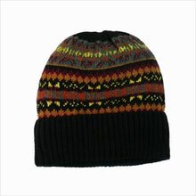 Load image into Gallery viewer, Black &amp; deep red wool blend hat
