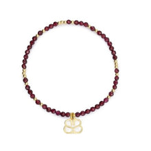 Load image into Gallery viewer, Cassia gold &amp; garnet stretch gemstone bracelet
