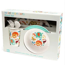 Load image into Gallery viewer, Kid's melamine dinner set - wild wonders
