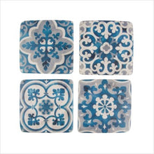 Load image into Gallery viewer, Mediterranean mosaic coasters - set of 4
