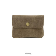 Load image into Gallery viewer, Suede leather button purse - various colours
