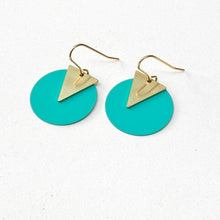 Load image into Gallery viewer, Coloured disc earrings - various colours
