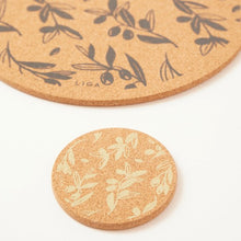 Load image into Gallery viewer, Cork coaster - olive &amp; pip - green
