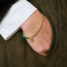Load image into Gallery viewer, Dahlia malachite gold bracelet SS
