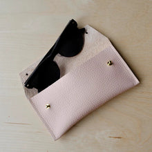 Load image into Gallery viewer, Leather double stud glasses case - various colours
