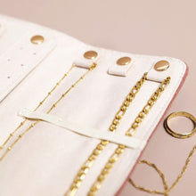 Load image into Gallery viewer, Velvet jewellery roll - dusky pink
