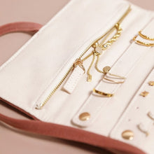 Load image into Gallery viewer, Velvet jewellery roll - dusky pink
