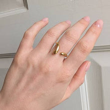 Load image into Gallery viewer, Everyday gold droplet wishbone ring
