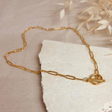 Load image into Gallery viewer, Everyday long link bar clasp necklace
