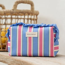 Load image into Gallery viewer, Frill washbag - blue stripe
