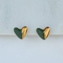 Load image into Gallery viewer, Ceramic hearts stud earrings

