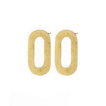 Load image into Gallery viewer, Flat chain hoop earrings
