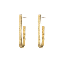 Load image into Gallery viewer, Flat chain hoop earrings
