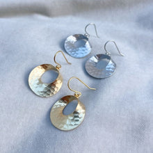 Load image into Gallery viewer, Hammered curl earrings - silver &amp; gold
