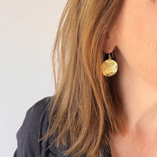 Load image into Gallery viewer, Hammered coin earrings - gold or silver
