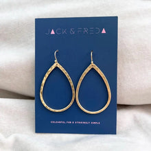 Load image into Gallery viewer, Hammered tear drop earrings - silver &amp; gold

