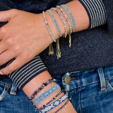 Load image into Gallery viewer, Harmony gold &amp; blue aventurine gemstone bead bracelet
