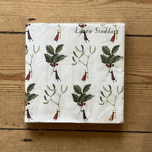 Load image into Gallery viewer, Holly &amp; mistletoe paper napkins
