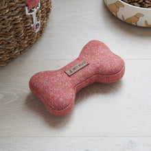 Load image into Gallery viewer, Dog toy - orange tweed bone - small
