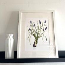 Load image into Gallery viewer, Spring flowers muscari mounted print
