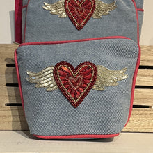 Load image into Gallery viewer, Flying heart denim purse - small
