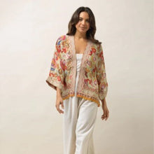Load image into Gallery viewer, Indian flower kimono - taupe
