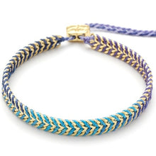 Load image into Gallery viewer, Iztac blue ombré gold woven bracelet

