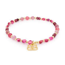 Load image into Gallery viewer, Laria gold &amp; pink tourmaline gemstone bead bracelet

