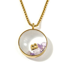 Load image into Gallery viewer, Leilani gemstone locket - gold - amethyst

