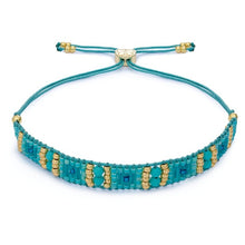 Load image into Gallery viewer, Leilie turquoise howlite &amp; gold beaded friendship bracelet
