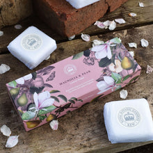 Load image into Gallery viewer, Kew Gardens soap trio - magnolia &amp; pear
