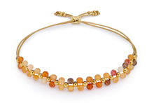 Load image into Gallery viewer, Marisol gold &amp; orange agate gemstone bracelet
