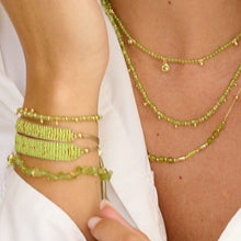 Load image into Gallery viewer, Maya gold &amp; lime beaded friendship bracelet
