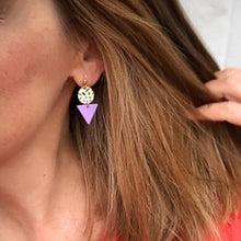 Load image into Gallery viewer, Mini Memphis triangle stud earrings (gold) - various colours
