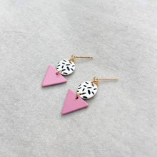 Load image into Gallery viewer, Mini Memphis triangle stud earrings (gold) - various colours
