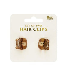 Load image into Gallery viewer, Mini hair claw clips - brown bears - set of 2

