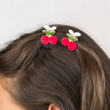 Load image into Gallery viewer, Mini hair claw clips - cherries - set of 2
