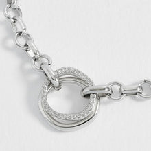 Load image into Gallery viewer, Molten ring pave T-bar bracelet - silver
