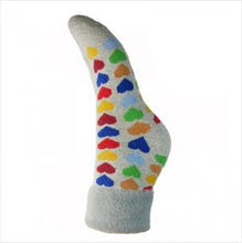 Load image into Gallery viewer, Cuff socks - multi coloured hearts
