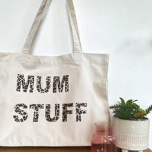 Load image into Gallery viewer, Tote bag - natural - Mum stuff (leopard print)

