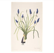 Load image into Gallery viewer, Spring flowers tea towel - muscari
