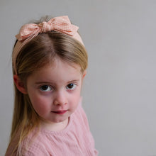 Load image into Gallery viewer, Peach gingham Edie alice band
