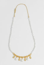 Load image into Gallery viewer, Pearl &amp; molten pebble charm necklace
