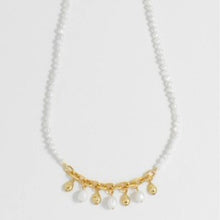 Load image into Gallery viewer, Pearl &amp; molten pebble charm necklace
