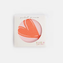 Load image into Gallery viewer, Heart round pocket mirror - pink &amp; orange
